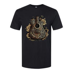 Guitar Graphic Music Lover Acoustic Guitar Musician Floral Softstyle CVC T-Shirt