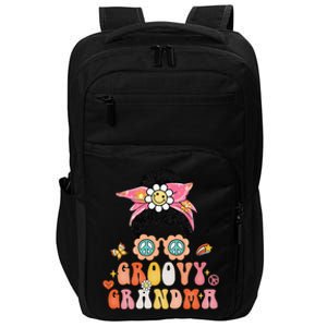 Groovy Grandma Messy Bun Women Hippie Family Matching Impact Tech Backpack