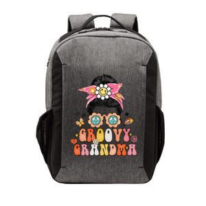 Groovy Grandma Messy Bun Women Hippie Family Matching Vector Backpack