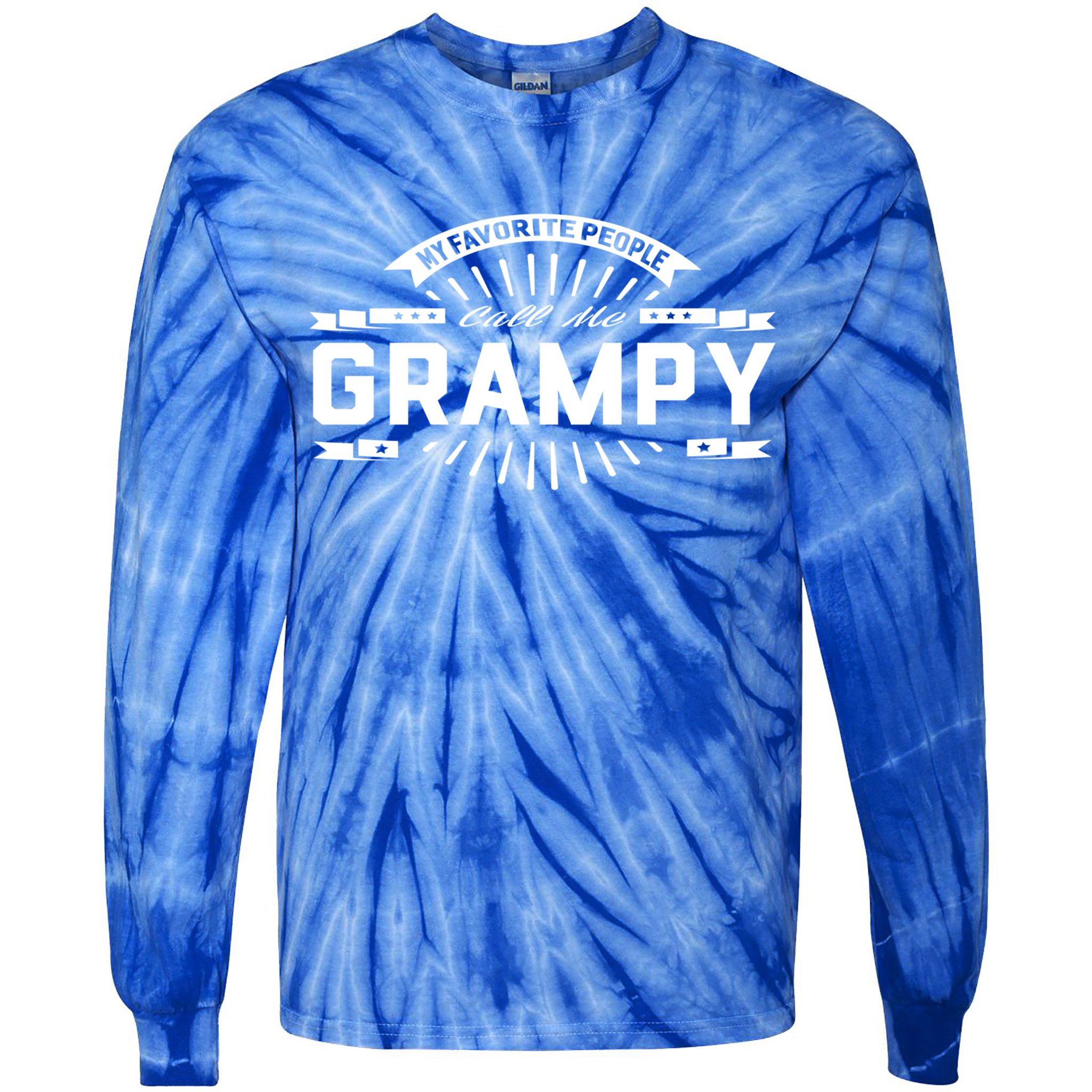 Grampy Grandpa My Favorite People Call Me Grampy Gift Cool Gift Tie-Dye Long Sleeve Shirt