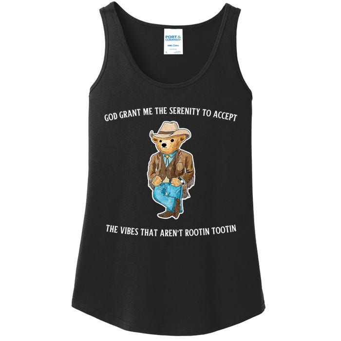 God Grant Me The Serenity To Accept The Vibes That Aren’t Rootin Tootin Ladies Essential Tank