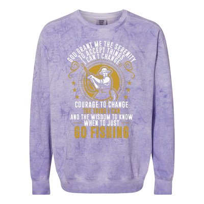 God Grant Me The Serenity Go Fishing Colorblast Crewneck Sweatshirt