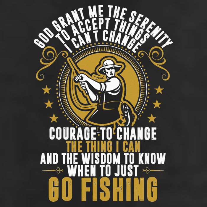 God Grant Me The Serenity Go Fishing 7 Panel Mesh Trucker Snapback Hat