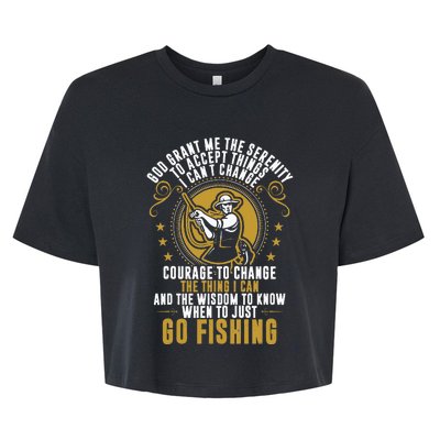 God Grant Me The Serenity Go Fishing Bella+Canvas Jersey Crop Tee