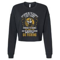 God Grant Me The Serenity Go Fishing Cropped Pullover Crew