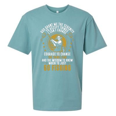 God Grant Me The Serenity Go Fishing Sueded Cloud Jersey T-Shirt