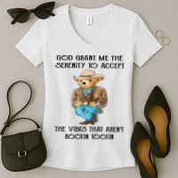 God Grant Me The Serenity To Accept The Vibes Women's V-Neck T-Shirt