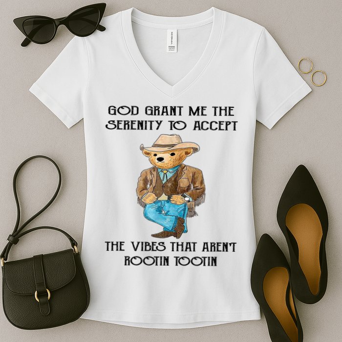 God Grant Me The Serenity To Accept The Vibes Women's V-Neck T-Shirt