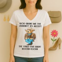 God Grant Me The Serenity To Accept The Vibes Women's V-Neck T-Shirt