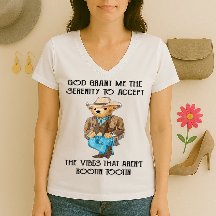 God Grant Me The Serenity To Accept The Vibes Women's V-Neck T-Shirt