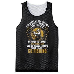 God Grant Me The Serenity Go Fishing funny quote Mesh Reversible Basketball Jersey Tank