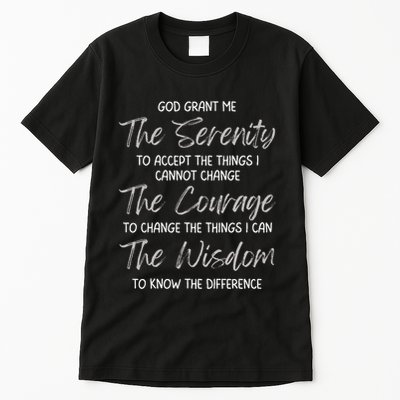 God Grant Me The Serenity Prayer Inspirational Spiritual Tall T-Shirt