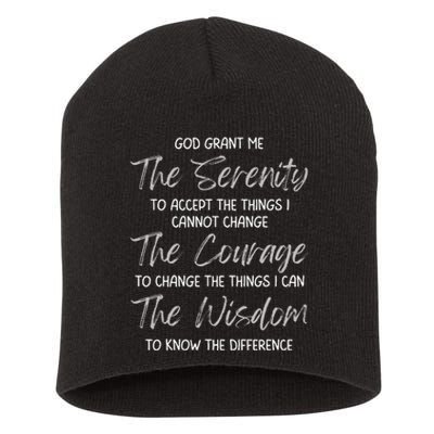 God Grant Me The Serenity Prayer Inspirational Spiritual Short Acrylic Beanie