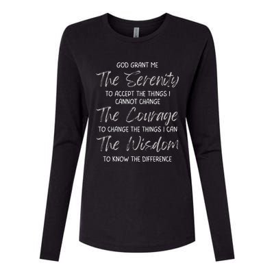 God Grant Me The Serenity Prayer Inspirational Spiritual Womens Cotton Relaxed Long Sleeve T-Shirt