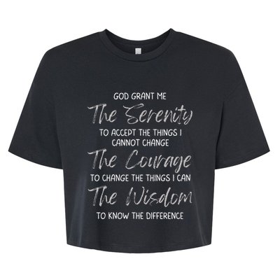 God Grant Me The Serenity Prayer Inspirational Spiritual Bella+Canvas Jersey Crop Tee