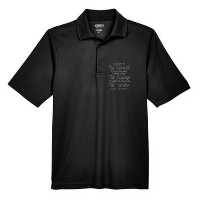 God Grant Me The Serenity Prayer Inspirational Spiritual Men's Origin Performance Piqué Polo