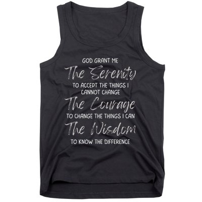 God Grant Me The Serenity Prayer Inspirational Spiritual Tank Top