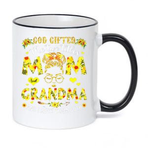 God Gifted Me Two Titles Mom And Grandma Rock Both 11oz Black Color Changing Mug