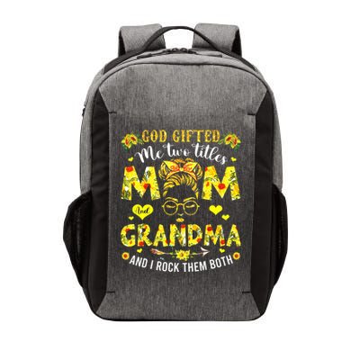 God Gifted Me Two Titles Mom And Grandma Rock Both Vector Backpack