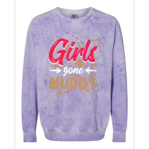 Girl Gone Muddy Mud Runs For Wo Mud Running Team Colorblast Crewneck Sweatshirt