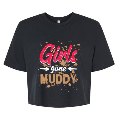 Girl Gone Muddy Mud Runs For Wo Mud Running Team Bella+Canvas Jersey Crop Tee