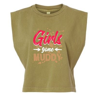 Girl Gone Muddy Mud Runs For Wo Mud Running Team Garment-Dyed Women's Muscle Tee