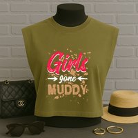 Girl Gone Muddy Mud Runs For Wo Mud Running Team Garment-Dyed Women's Muscle Tee