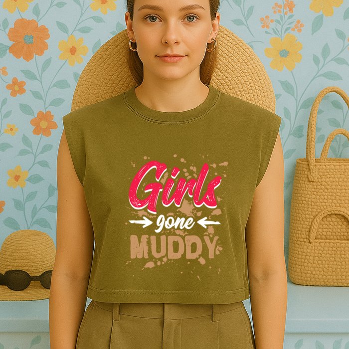 Girl Gone Muddy Mud Runs For Wo Mud Running Team Garment-Dyed Women's Muscle Tee