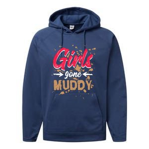 Girl Gone Muddy Mud Runs For Wo Mud Running Team Performance Fleece Hoodie