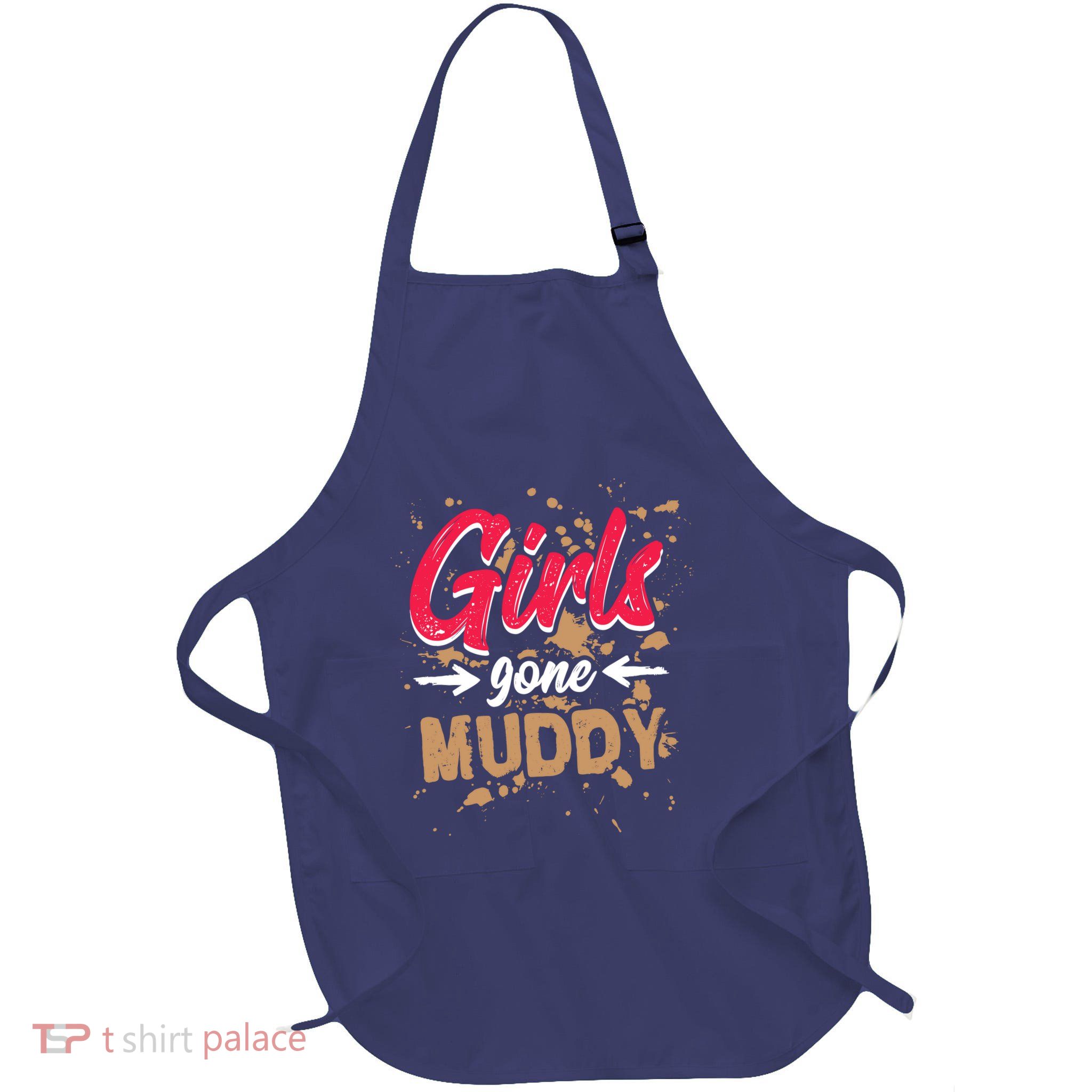 Girl Gone Muddy Mud Runs For Wo Mud Running Team Full-Length Apron With Pockets