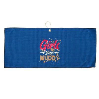 Girl Gone Muddy Mud Runs For Wo Mud Running Team Large Microfiber Waffle Golf Towel