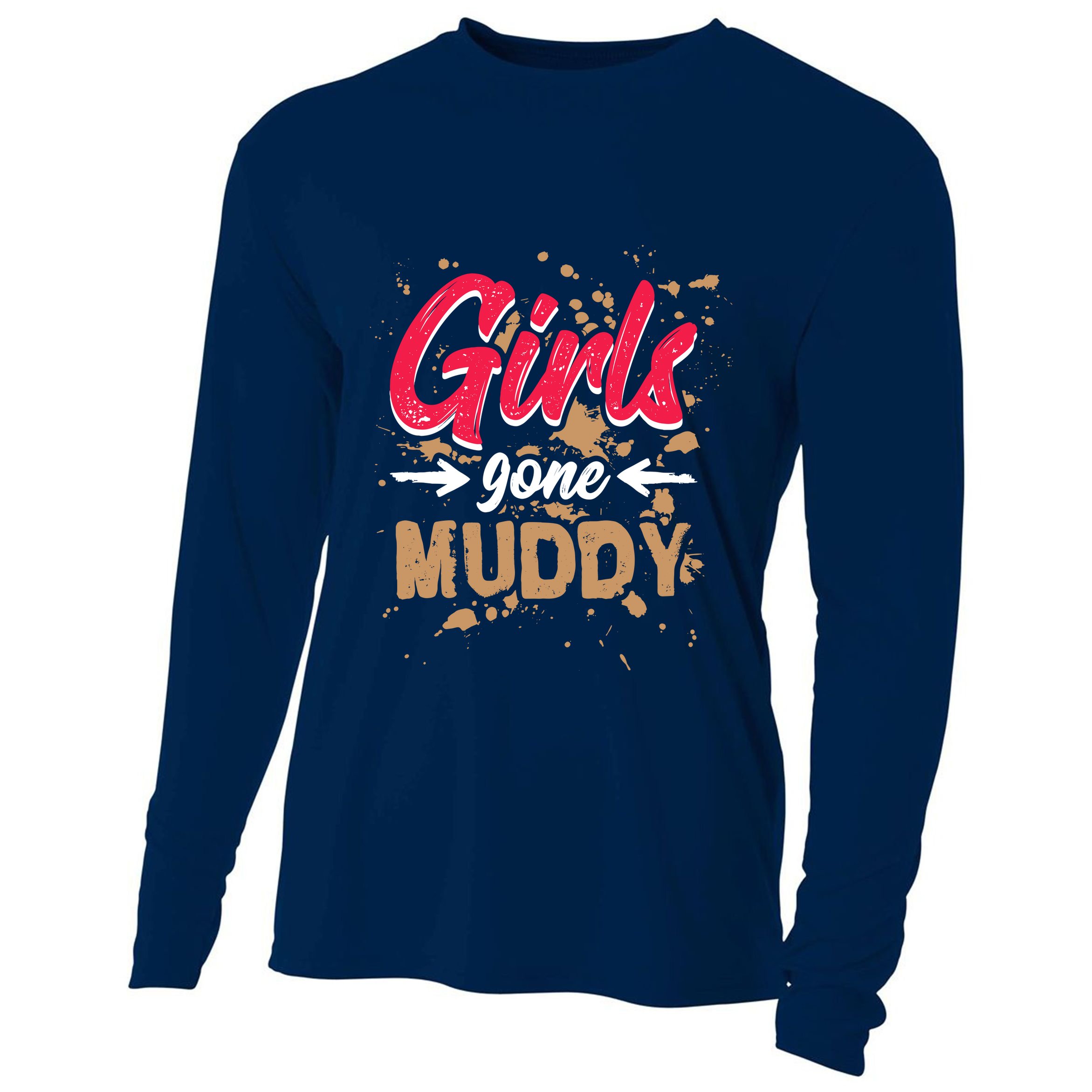 Girl Gone Muddy Mud Runs For Wo Mud Running Team Cooling Performance Long Sleeve Crew