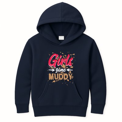 Girl Gone Muddy Mud Runs For Wo Mud Running Team Kids Hoodie
