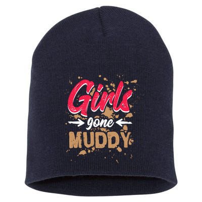 Girl Gone Muddy Mud Runs For Wo Mud Running Team Short Acrylic Beanie