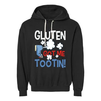 Gluten Got Me Tootin Gluten Allergy Celiac Disease Garment-Dyed Fleece Hoodie