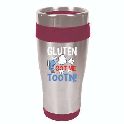 Gluten Got Me Tootin Gluten Allergy Celiac Disease 16oz Travel Tumbler