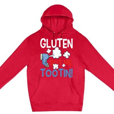 Gluten Got Me Tootin Gluten Allergy Celiac Disease Premium Pullover Hoodie