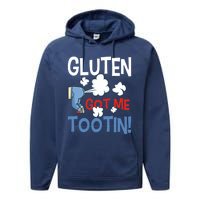 Gluten Got Me Tootin Gluten Allergy Celiac Disease Performance Fleece Hoodie