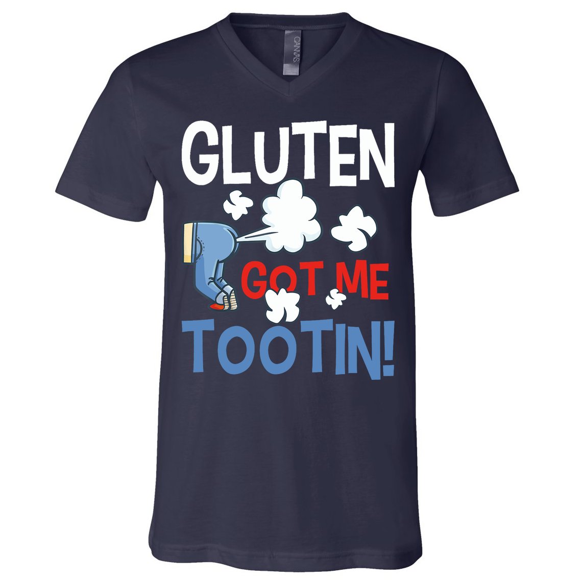 Gluten Got Me Tootin Gluten Allergy Celiac Disease V-Neck T-Shirt