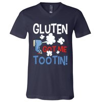 Gluten Got Me Tootin Gluten Allergy Celiac Disease V-Neck T-Shirt