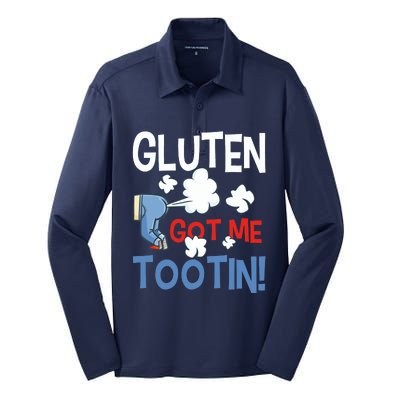 Gluten Got Me Tootin Gluten Allergy Celiac Disease Silk Touch Performance Long Sleeve Polo