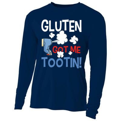 Gluten Got Me Tootin Gluten Allergy Celiac Disease Cooling Performance Long Sleeve Crew