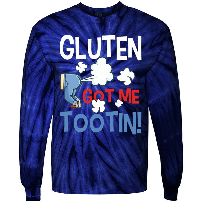 Gluten Got Me Tootin Gluten Allergy Celiac Disease Tie-Dye Long Sleeve Shirt