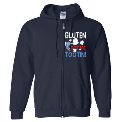 Gluten Got Me Tootin Gluten Allergy Celiac Disease Full Zip Hoodie