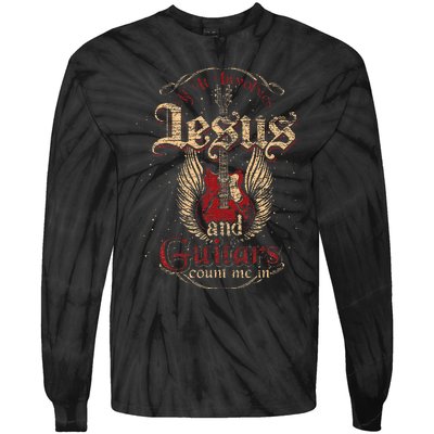 Guitarist Guitar Musician Christian Music Jesus Tie-Dye Long Sleeve Shirt