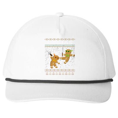 Ginjas Gingerbread Ninjas Funny Ugly Christmas Gift Snapback Five-Panel Rope Hat