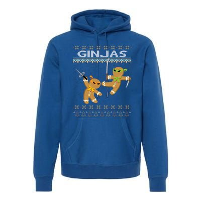 Ginjas Gingerbread Ninjas Funny Ugly Christmas Gift Premium Hoodie