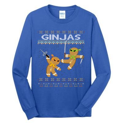 Ginjas Gingerbread Ninjas Funny Ugly Christmas Gift Tall Long Sleeve T-Shirt