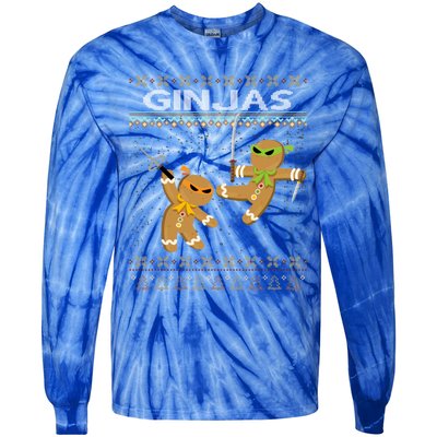 Ginjas Gingerbread Ninjas Funny Ugly Christmas Gift Tie-Dye Long Sleeve Shirt