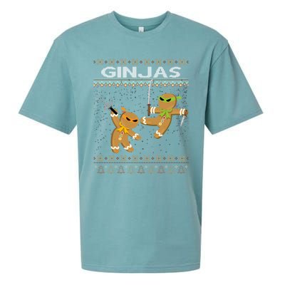 Ginjas Gingerbread Ninjas Funny Ugly Christmas Gift Sueded Cloud Jersey T-Shirt